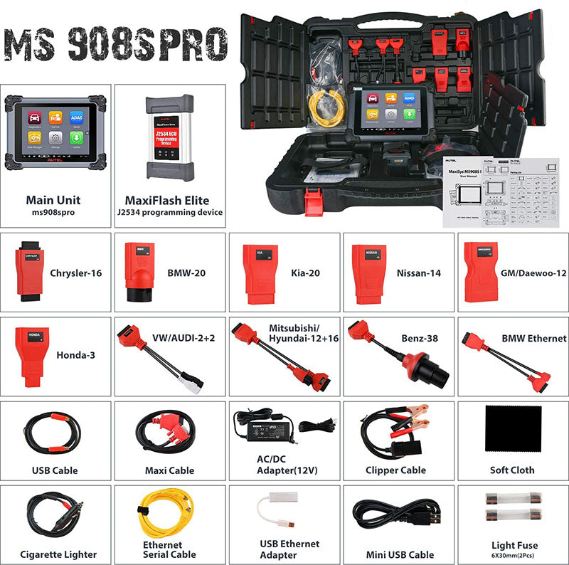 Autel MaxiSys MS908S Pro 2 Years Free Update Diagnostic Scan Tool with  J2534 ECU Programming